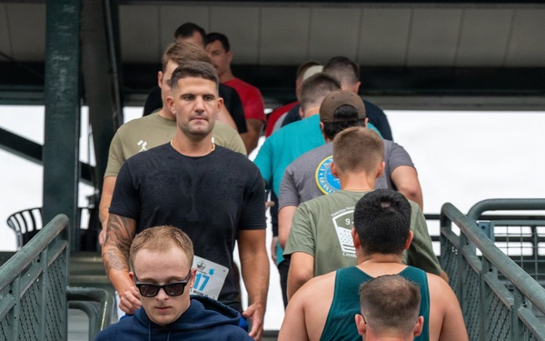 Participants climb and descend the equivalent of 110 stories