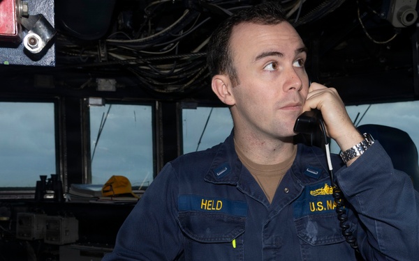 USS Bulkeley Sailors stand watch during flight quarters, Feb. 2, 2026