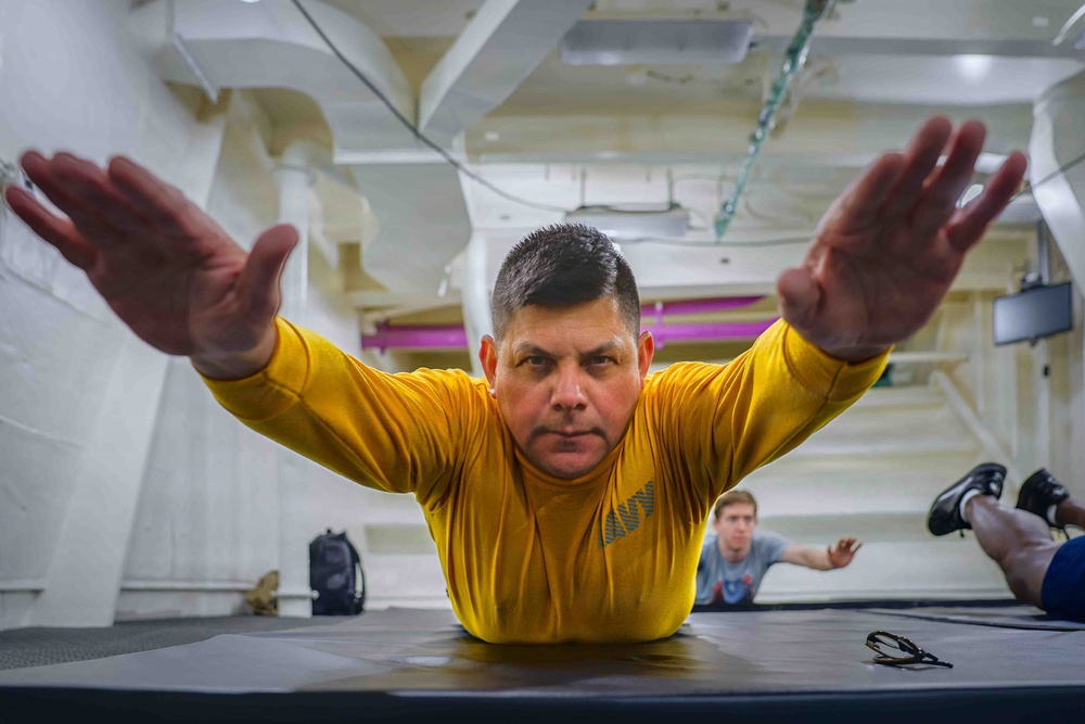 Sailors Participate In A MWR Hosted Fitness Class