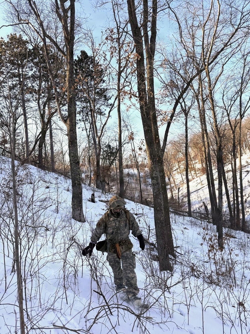 Massachusetts Air National Guardsmen train in freezing conditions during Cold Weather Operations Course
