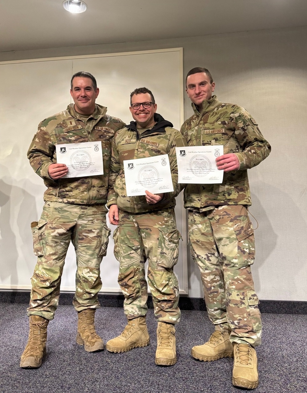 Massachusetts Air National Guardsmen train in freezing conditions during Cold Weather Operations Course