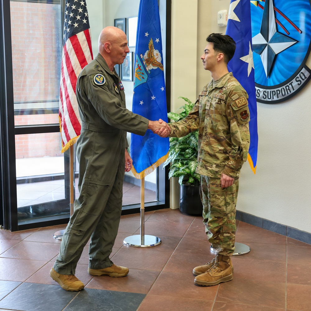 Lt. Gen. Clark Quinn Acknowledges Personnel at Sheppard AFB