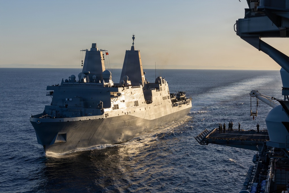 USS Portland Conducts FAS with USS Boxer