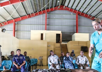 Partner nations participate in tactical combat casualty care (TCCC) training in Port Louis, Mauritius