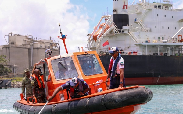 Partner nations participate in man overboard training in Port Louis, Mauritius