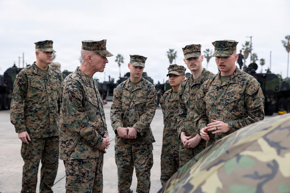 The Commandant, Gen. Eric M. Smith visits with 11th MEU Marines, Sailors
