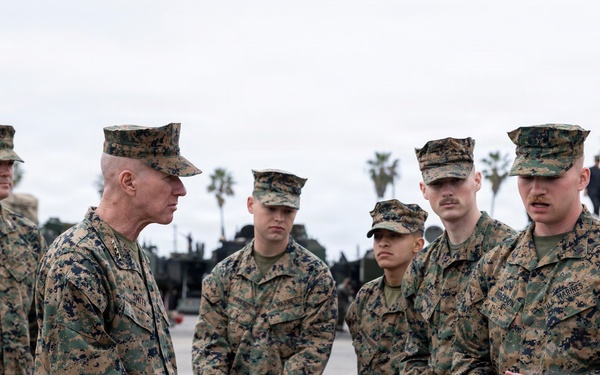 The Commandant, Gen. Eric M. Smith visits with 11th MEU Marines, Sailors
