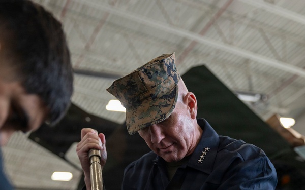The Commandant, Gen. Eric M. Smith visits with 11th MEU Marines, Sailors