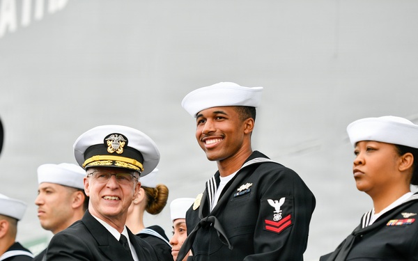 Chief of Naval Operations Adm. Daryl Caudle Hosts All Hands Call