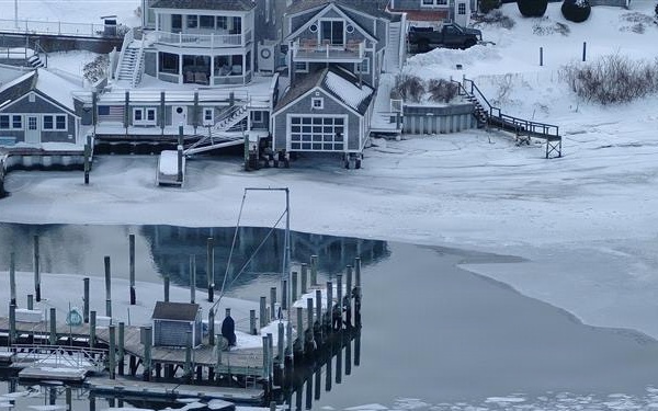 U.S. Coast Guard Station Chatham shared ice imagery captured during a recent unmanned aircraft system (UAS) flight over Saquatucket Harbor in Harwich, Massachusetts