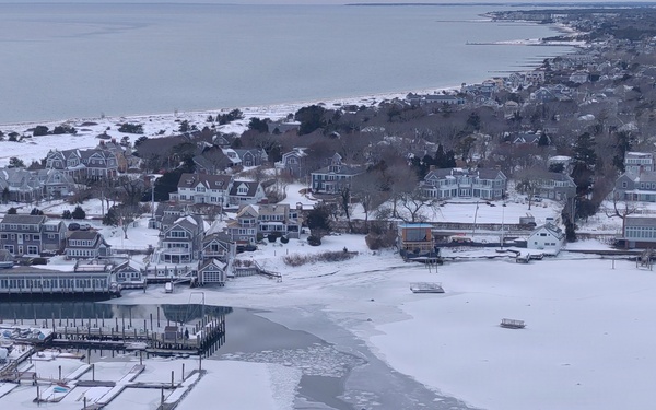 U.S. Coast Guard Station Chatham shared ice imagery captured during a recent unmanned aircraft system (UAS) flight over Saquatucket Harbor in Harwich, Massachusetts.