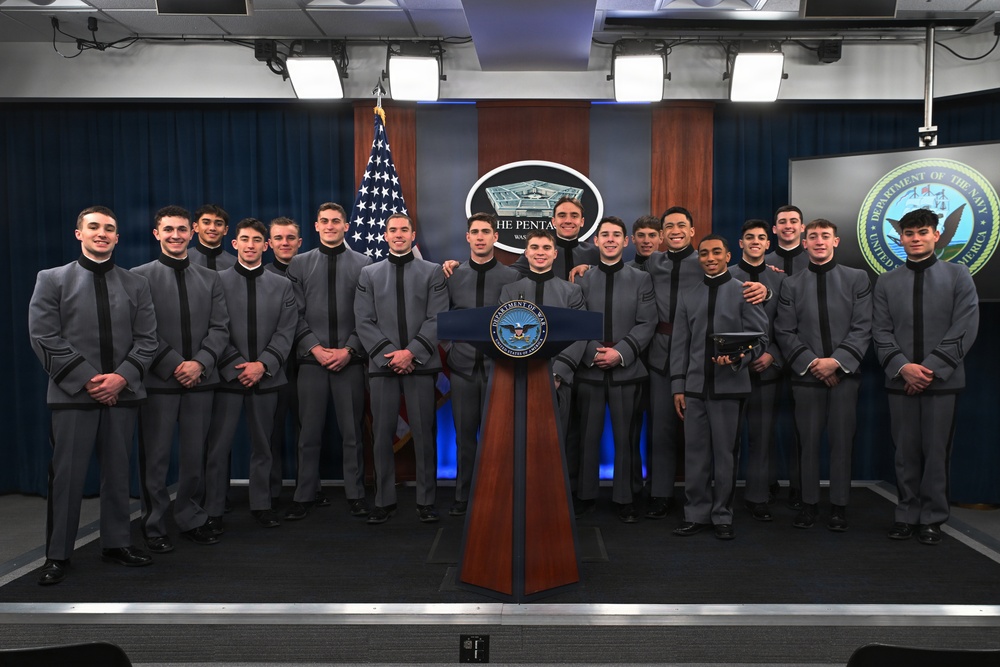 USMA Men's Gymnastics Team Visits The Pentagon