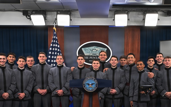 USMA Men's Gymnastics Team Visits The Pentagon