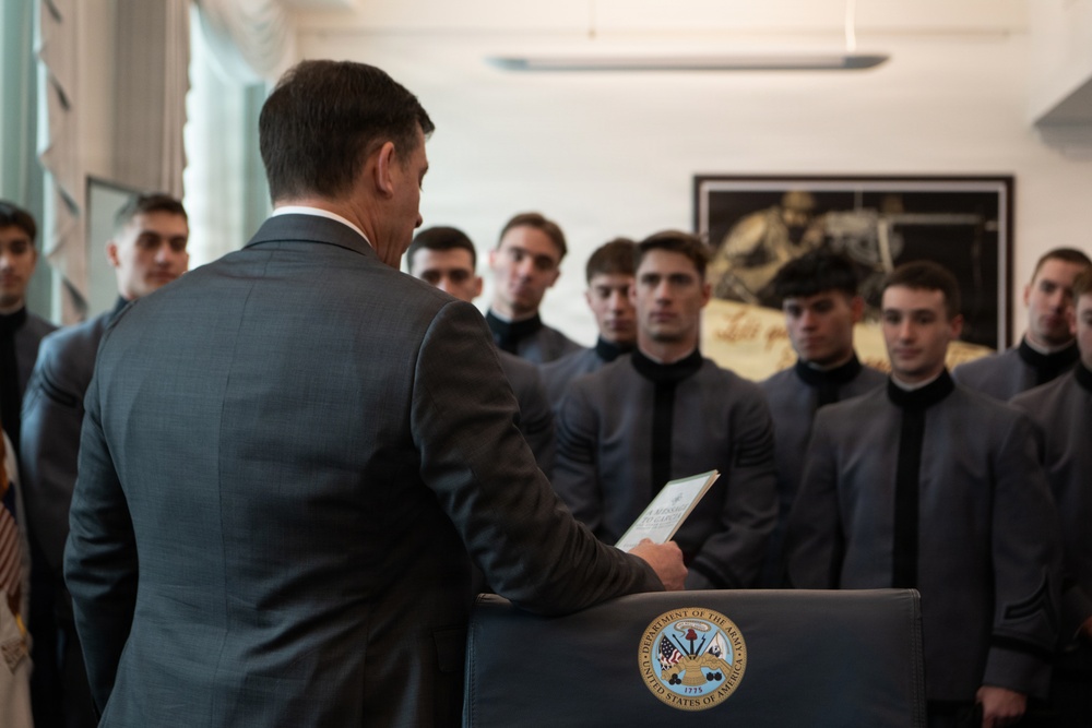 USMA Men's Gymnastics Team Visits The Pentagon