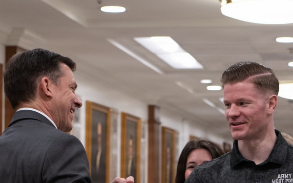USMA Men's Gymnastics Team Visits The Pentagon