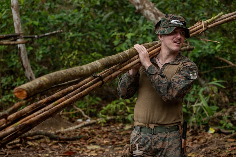 Jungle Operations Training Course - Panama: Jungle Shelter Crafting