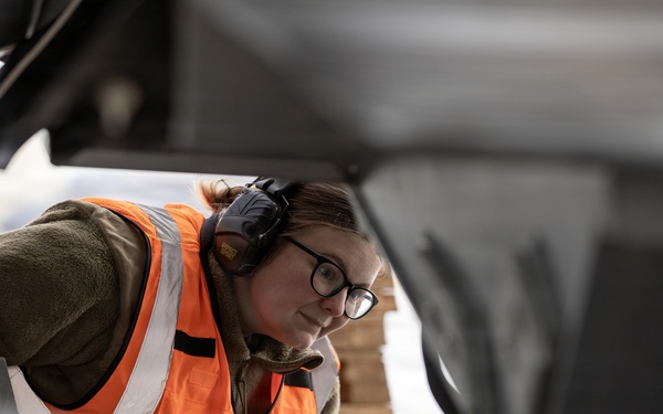 176th Wing air transportation specialists and loadmasters work together