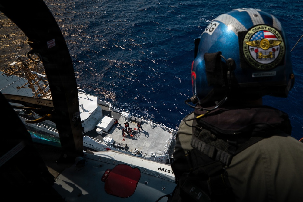 U.S. Coast Guard Air Station Barbers Point conducts hoist training with USCGC Oliver Berry (WPC 1124)
