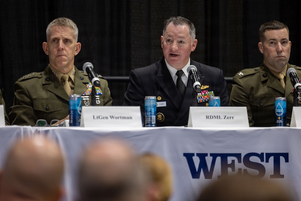 Rear Adm. T. J. Zerr speaks at AFCEA WEST 2026