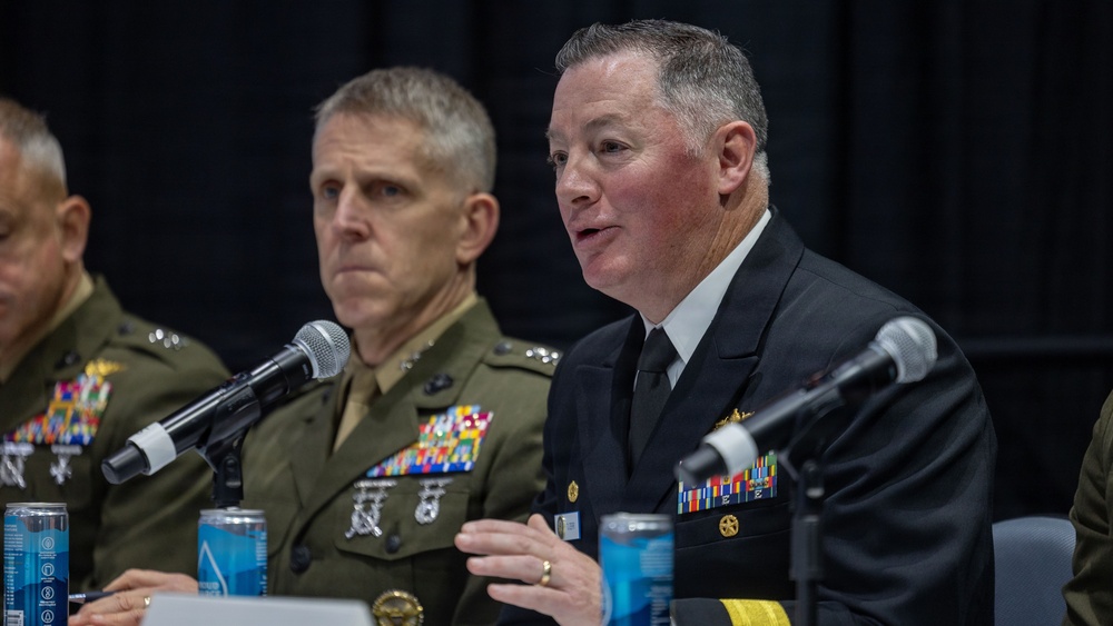 Rear Adm. T. J. Zerr speaks at AFCEA WEST 2026