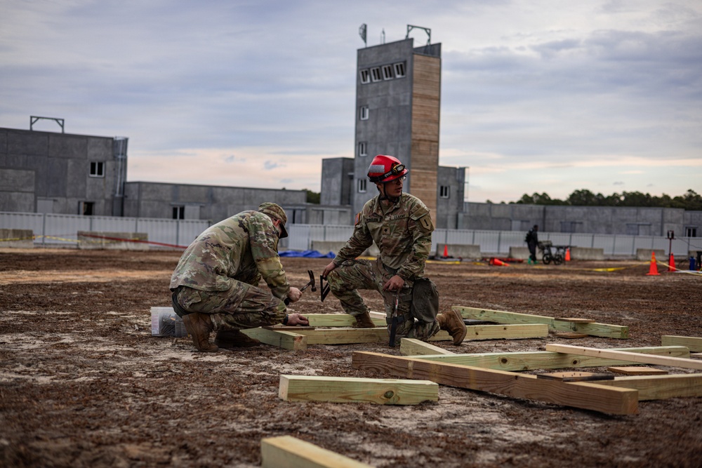 U.S. Army Soldiers execute a Defense CBRNE Response Force training evaluation