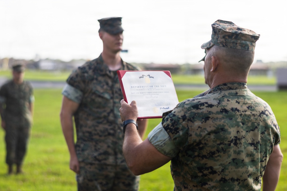 Camp Blaz Marine awarded an impact Navy and Marine Corps Achievement Medal