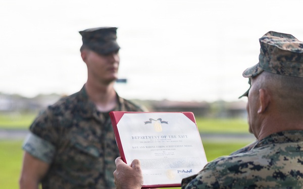 Camp Blaz Marine awarded an impact Navy and Marine Corps Achievement Medal