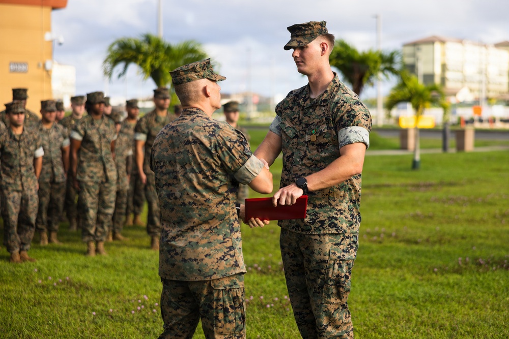 Camp Blaz Marine awarded an impact Navy and Marine Corps Achievement Medal