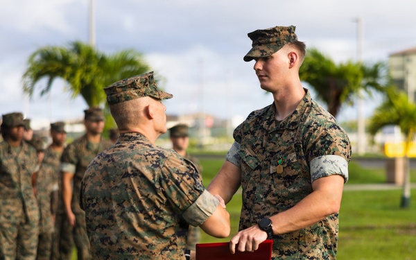 Camp Blaz Marine awarded an impact Navy and Marine Corps Achievement Medal