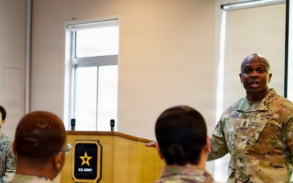 HRC leaders engage soldiers during town hall
