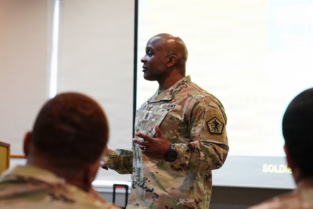 Senior enlisted leader addresses Area IV soldiers