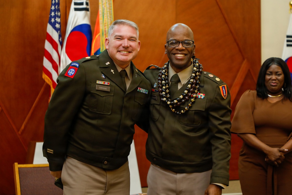 1st Signal Brigade Chaplain Promoted to Major at Camp Humphreys Ceremony