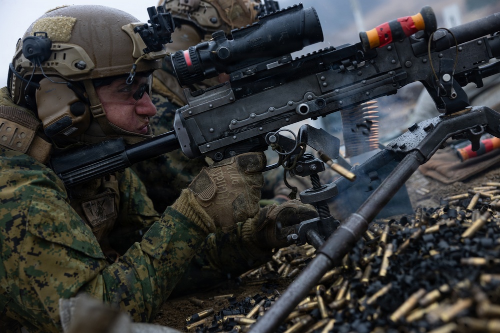 Marines Conduct a M240B Live Fire Range during Korea Viper 26.2
