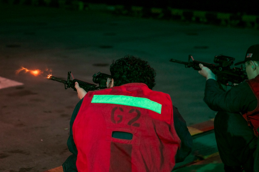 USS Tripoli Conducts A Gun Shoot
