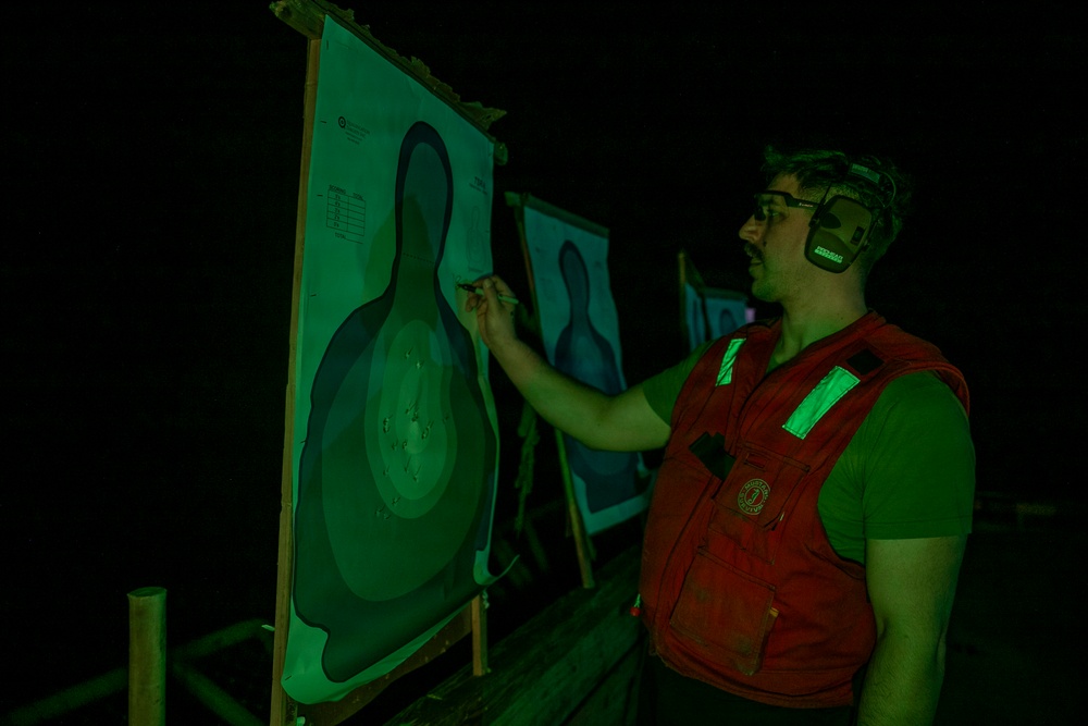 USS Tripoli Conducts A Gun Shoot