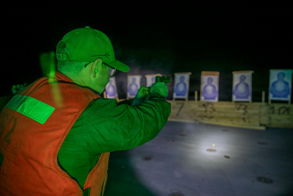 USS Tripoli Conducts A Gun Shoot