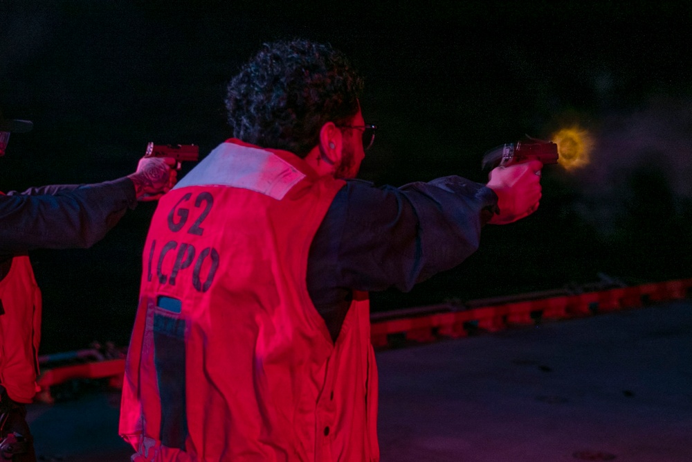 USS Tripoli Conducts A Gun Shoot