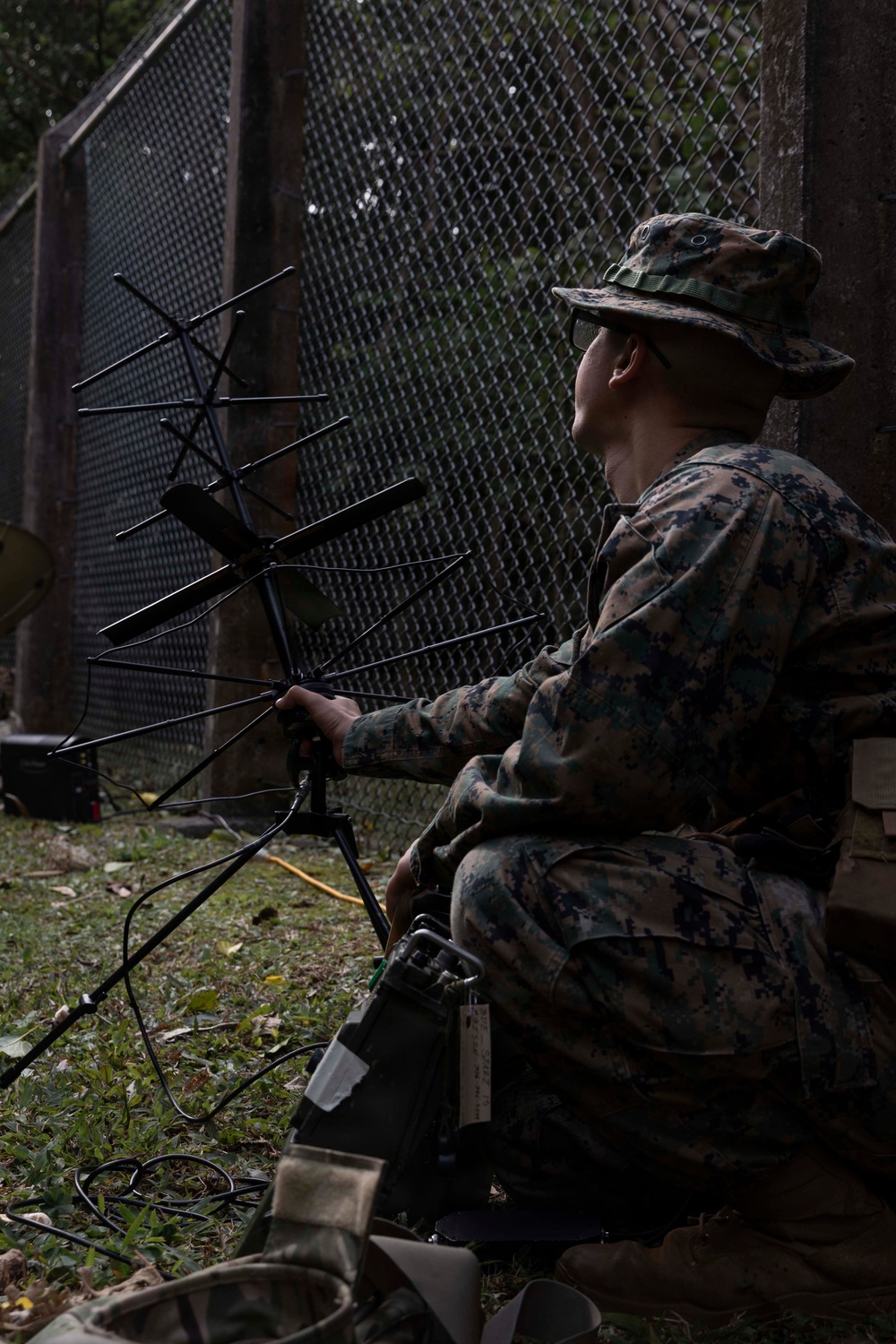 5th Air Naval Gunfire Liaison Company Marines conduct communication exercise