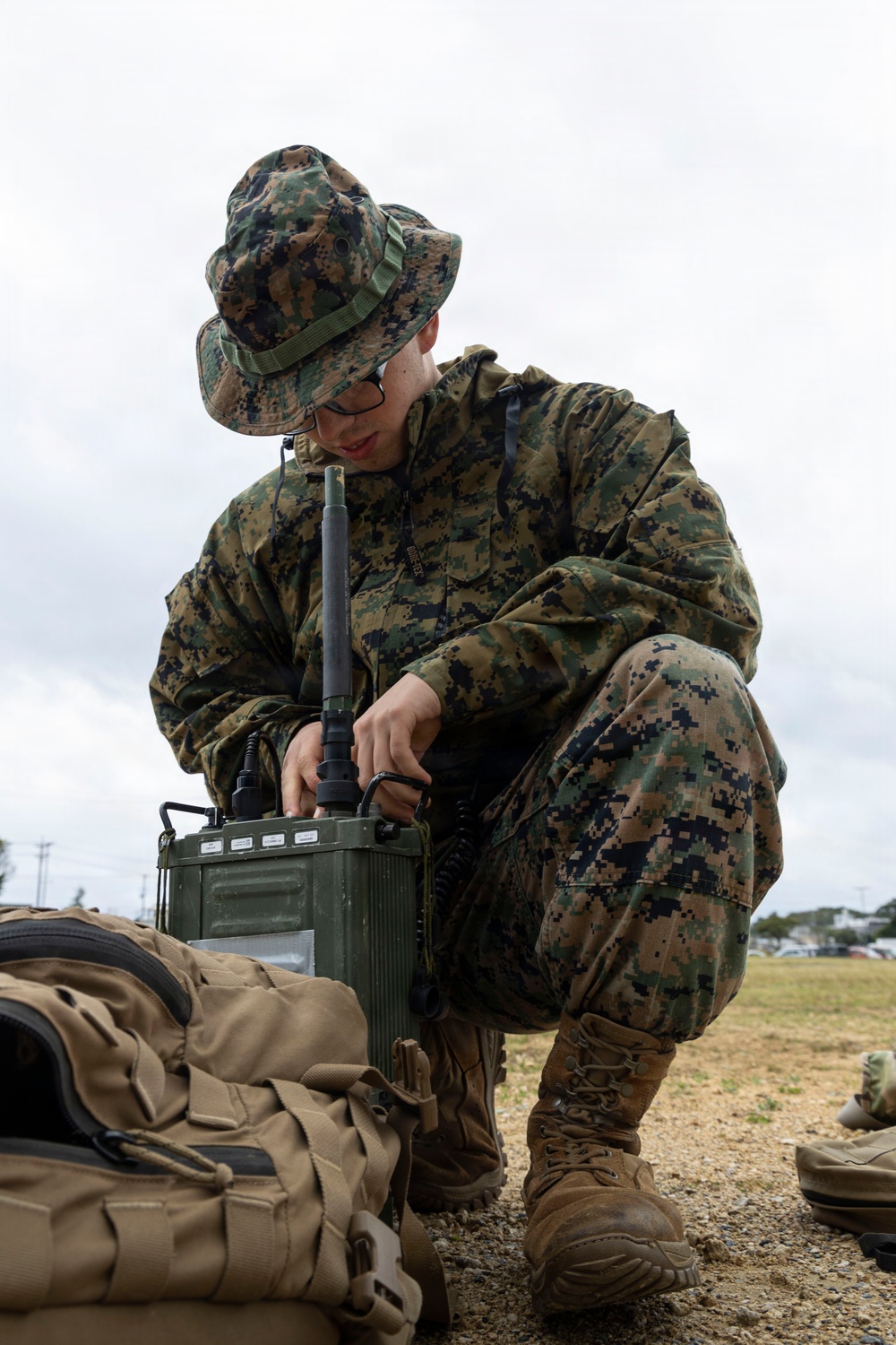 5th Air Naval Gunfire Liaison Company Marines conduct communication exercise
