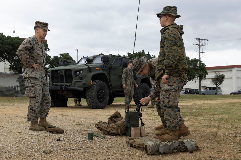 5th Air Naval Gunfire Liaison Company Marines conduct communication exercise