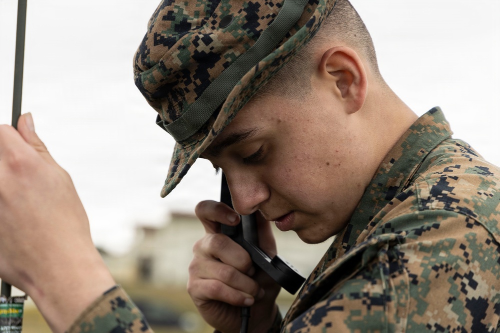 5th Air Naval Gunfire Liaison Company Marines conduct communication exercise