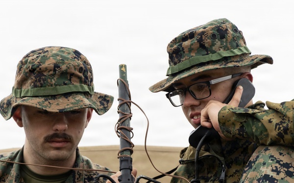 5th Air Naval Gunfire Liaison Company Marines conduct communication exercise