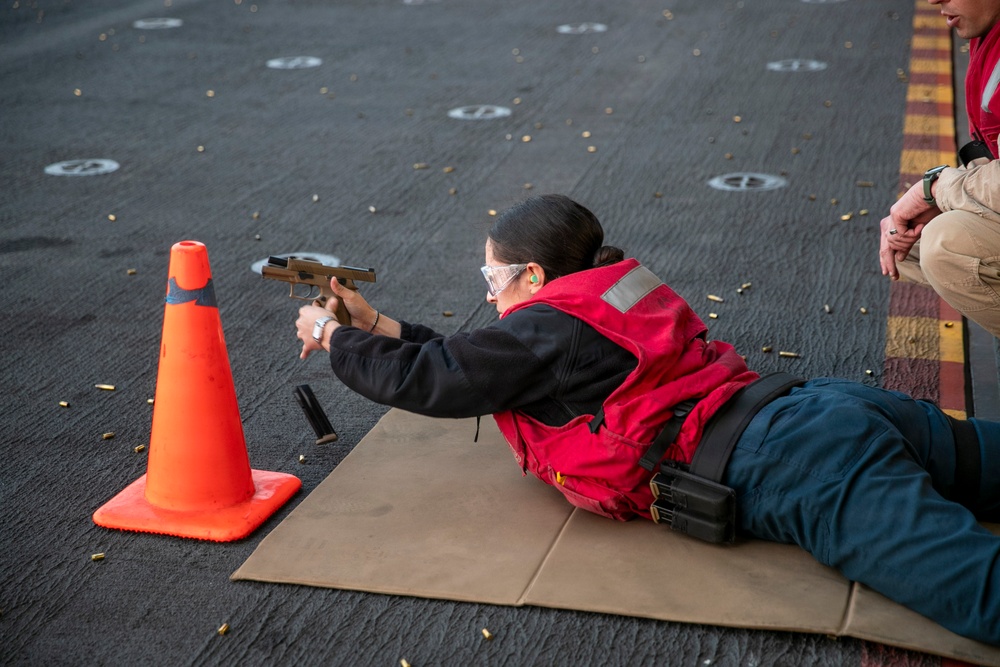 USS Tripoli Conducts A Gun Shoot
