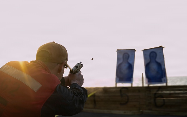 USS Tripoli Conducts A Gun Shoot