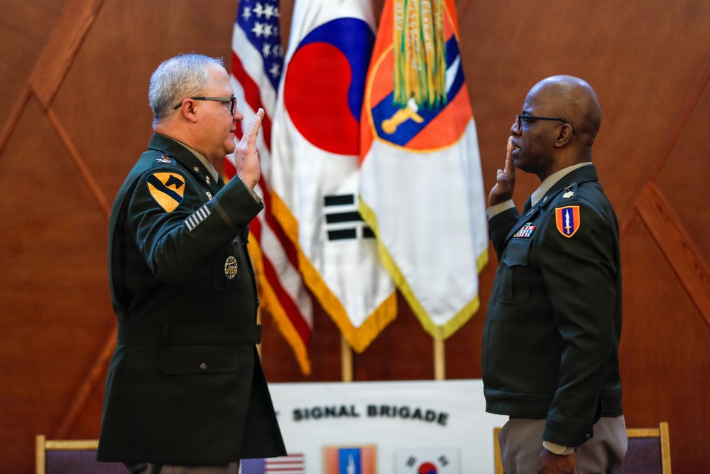 1st Signal Brigade Chaplain Promoted to Major at Camp Humphreys Ceremony