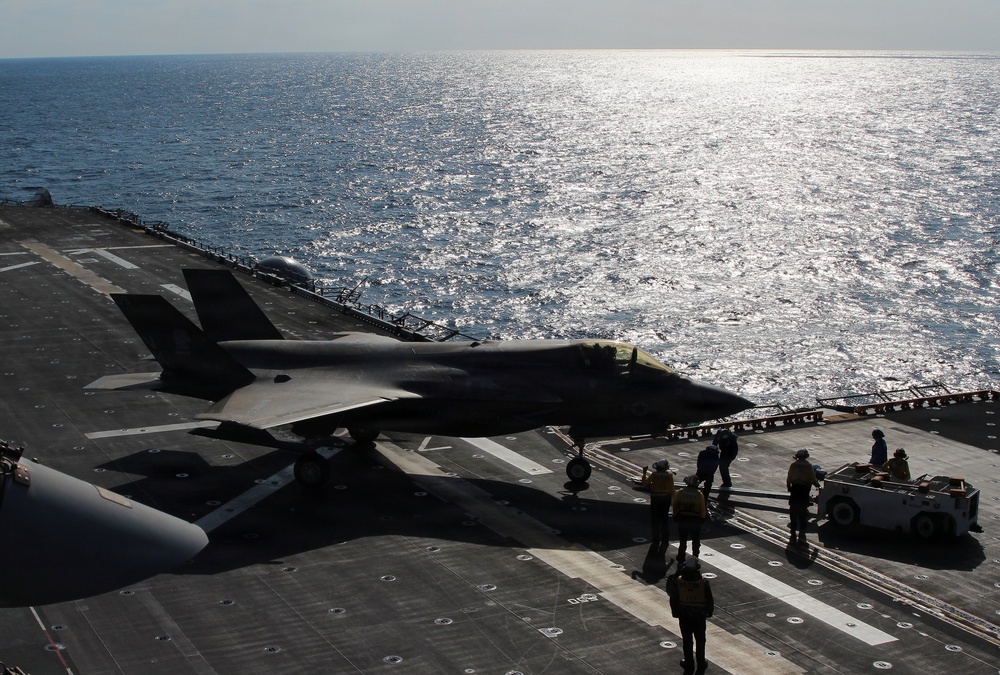 USS Tripoli Conducts Flight Operations with VMFA 121
