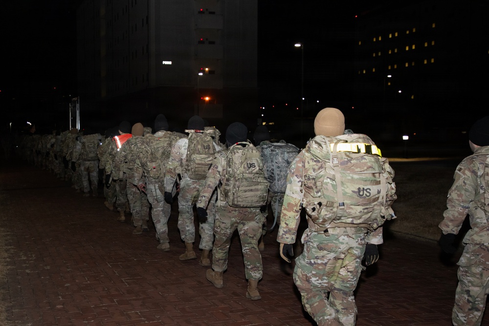 304th Signal Battalion Conducts Ruck March at Camp Humphreys