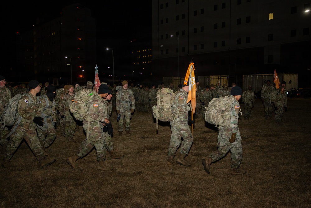 304th Signal Battalion Conducts Ruck March at Camp Humphreys