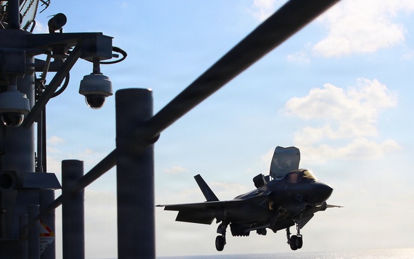 USS Tripoli Conducts Flight Operations with VMFA 121