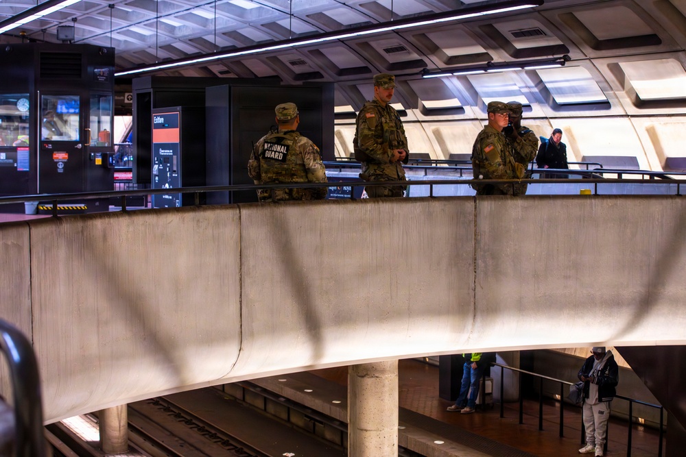 National Guard Soldiers Conduct Presence Patrol in Neighborhoods and Metro Stations around Washington, D.C.